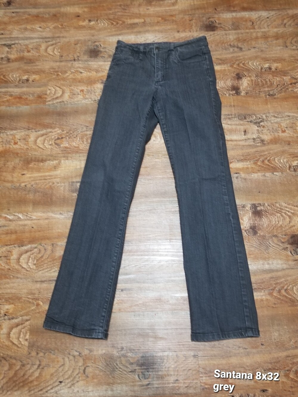 Santana Grey Straight-Leg Jeans 8x32 Denim